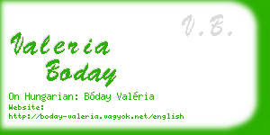 valeria boday business card