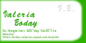 valeria boday business card